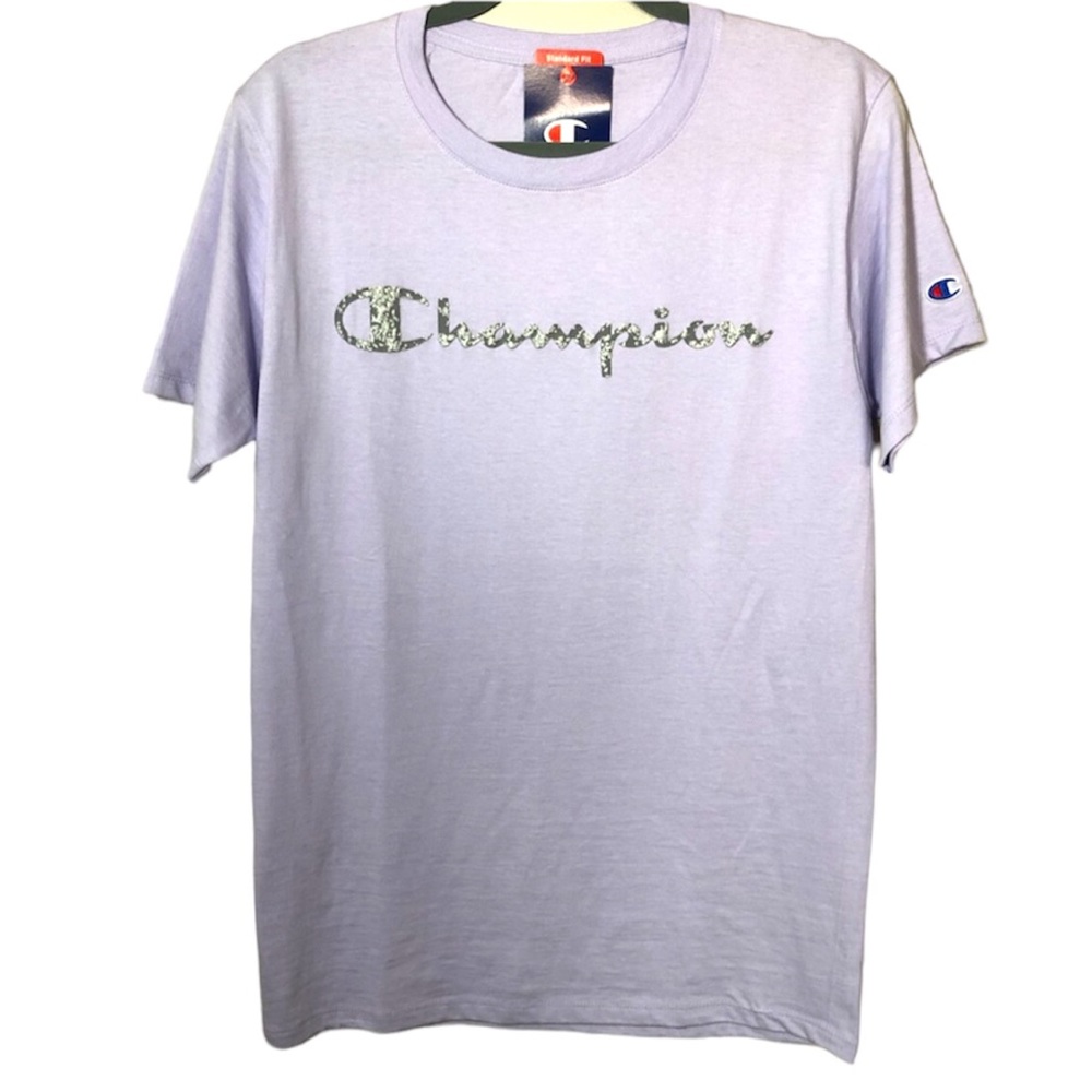 Champion graphic men’s cotton tee light purple size small ~NEW